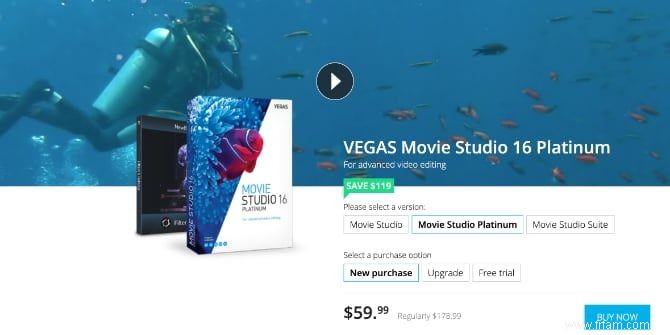 VEGAS Movie Studio pour Windows combine un montage vidéo puissant avec une facilité d utilisation 