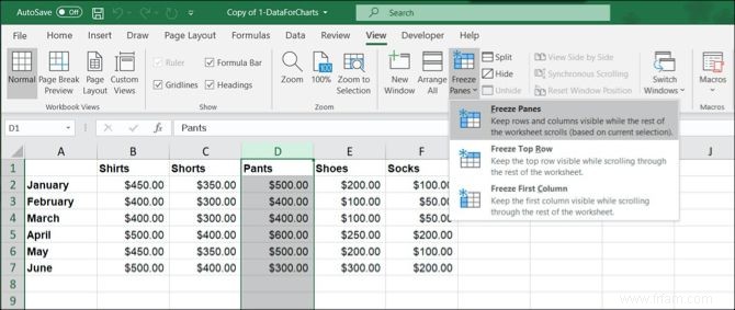 Comment geler, dégeler et verrouiller des lignes, des colonnes et des cellules dans Microsoft Excel 