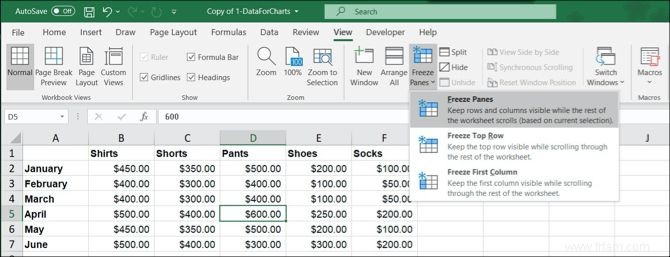 Comment geler, dégeler et verrouiller des lignes, des colonnes et des cellules dans Microsoft Excel 