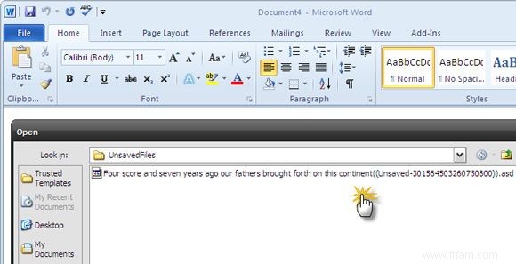 Comment récupérer un document Microsoft Word non enregistré en quelques secondes 