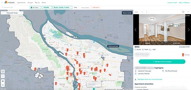 Rechercher des maisons et des appartements à acheter ou à louer à l aide de Hotpads 