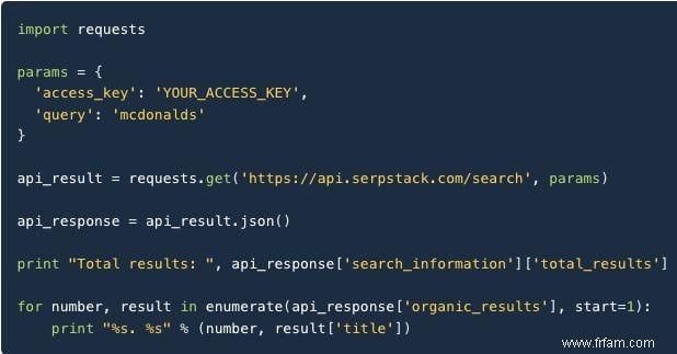 Tirez des données utiles des résultats de recherche avec l API Serpstack 