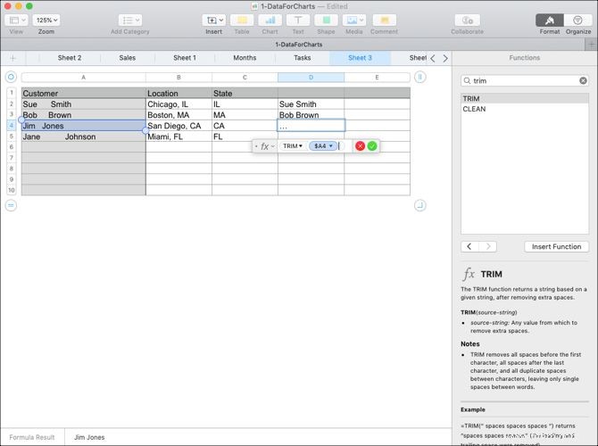 Comment utiliser des formules et des fonctions dans Numbers sur Mac 