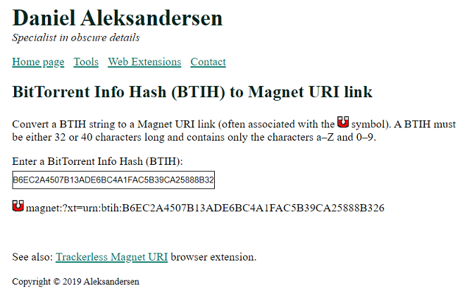 4 convertisseurs Easy Info Hash to Torrent Magnet 