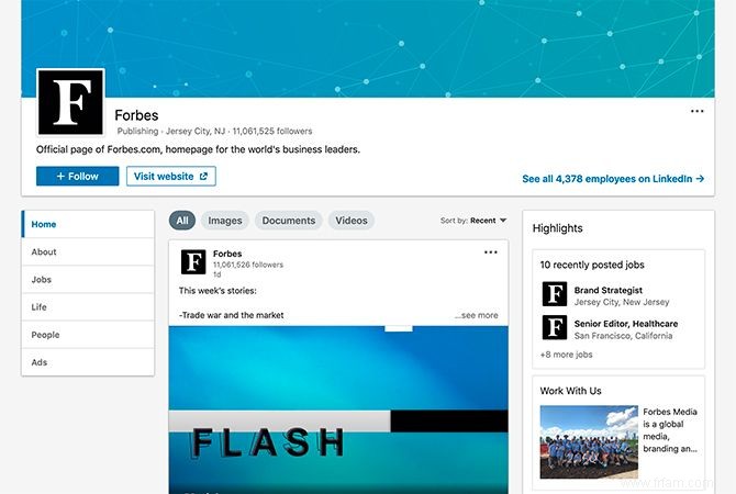 8 entreprises que tout le monde devrait suivre sur LinkedIn 