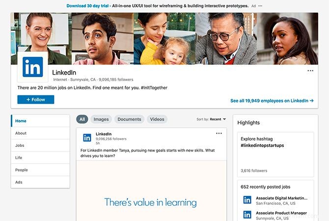 8 entreprises que tout le monde devrait suivre sur LinkedIn 