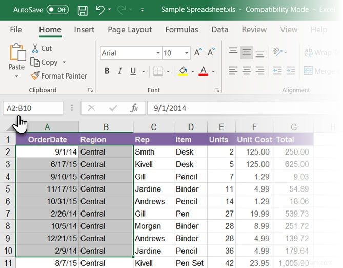 Comment utiliser la zone de nom dans Excel 