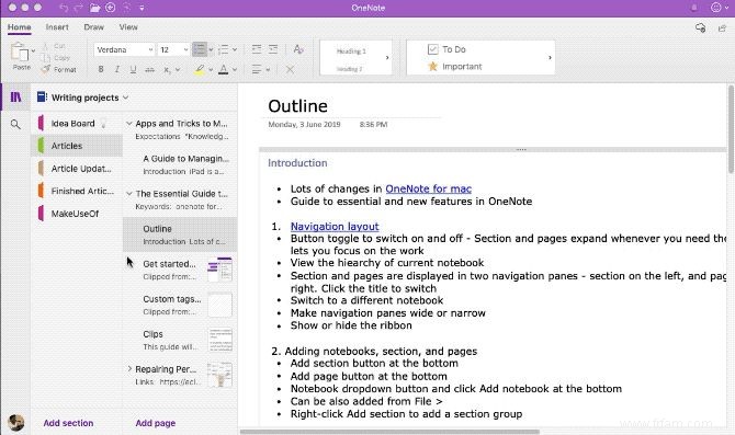 Le guide essentiel de OneNote pour Mac 