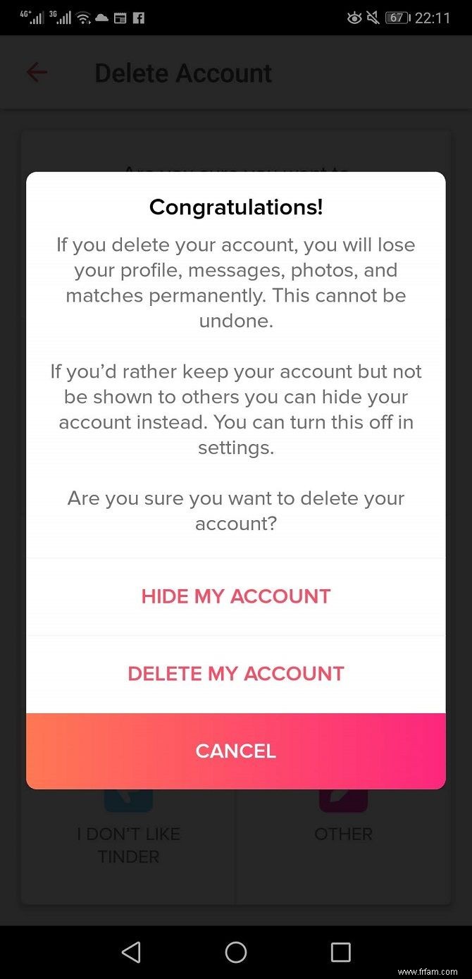 Comment supprimer Tinder une fois pour toutes 