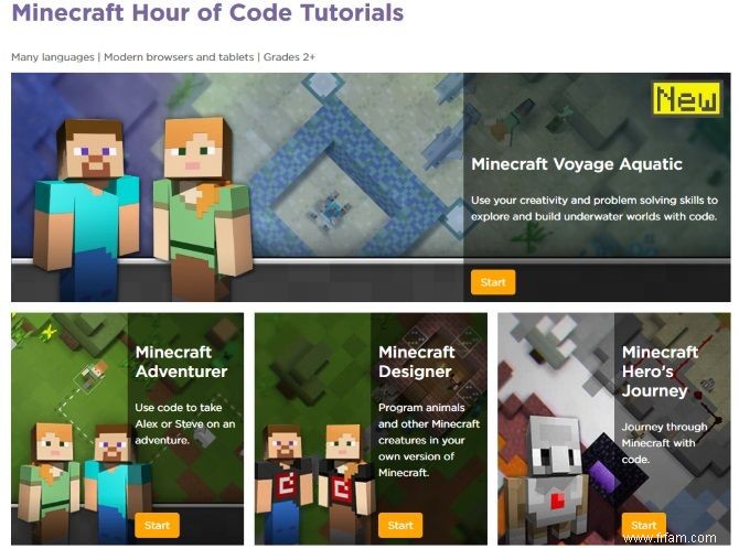 Minecraft Hour of Code enseigne aux enfants les bases de la programmation 