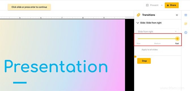 Comment créer des transitions pour votre présentation Google Slides 