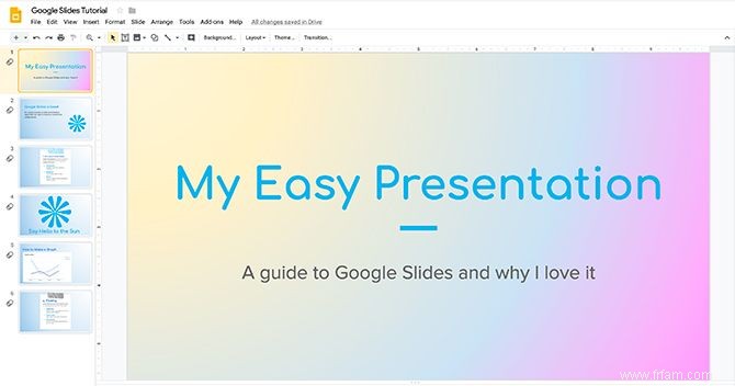 Comment créer et utiliser des dégradés personnalisés dans Google Slides 