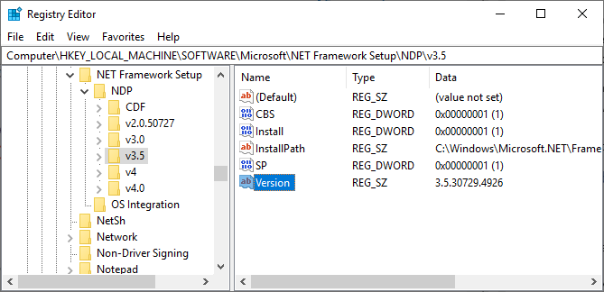 6 façons de vérifier quelles versions de .NET Framework sont installées 