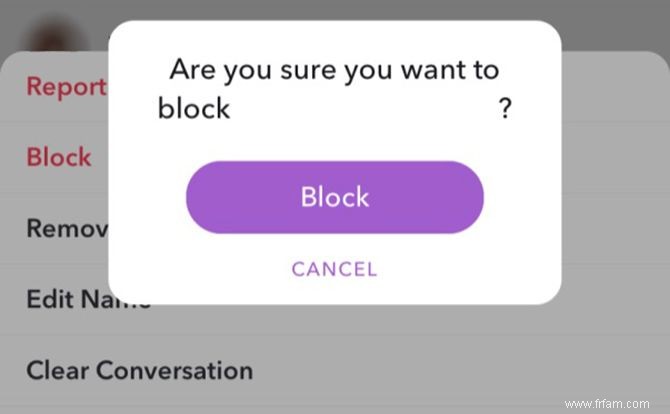 Comment bloquer quelqu un sur Snapchat 