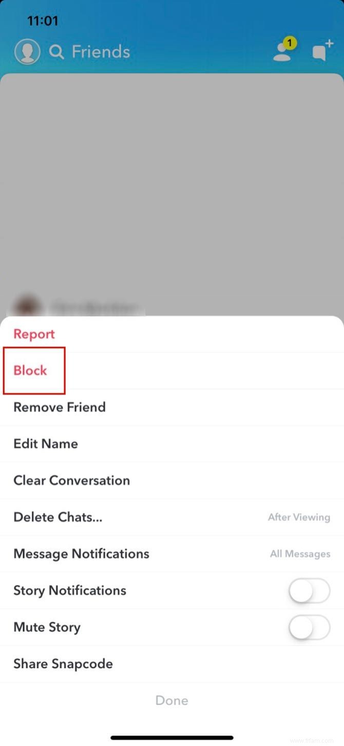 Comment bloquer quelqu un sur Snapchat 