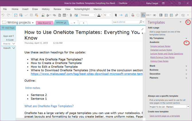 Comment utiliser les modèles OneNote :tout ce que vous devez savoir 