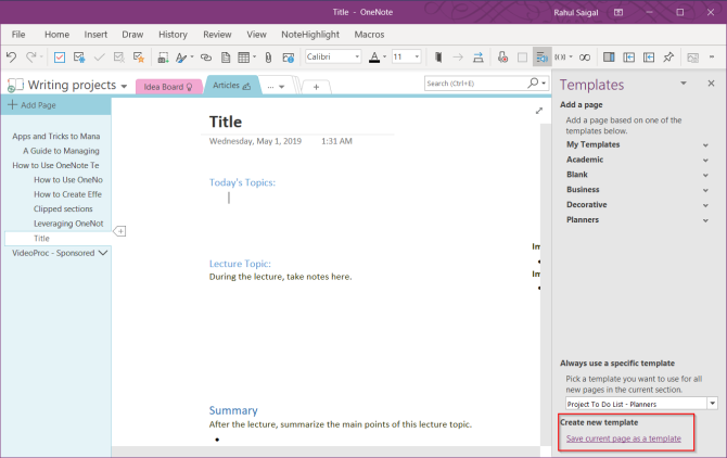 Comment utiliser les modèles OneNote :tout ce que vous devez savoir 