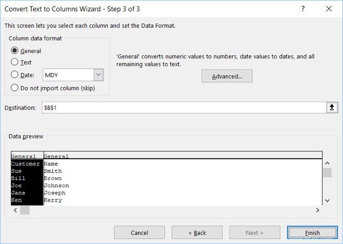 Comment séparer le nom et le prénom dans Excel 