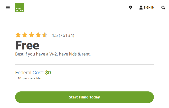 Le plan de déclaration de revenus gratuit de H&R Blocks offre le plus de valeur 