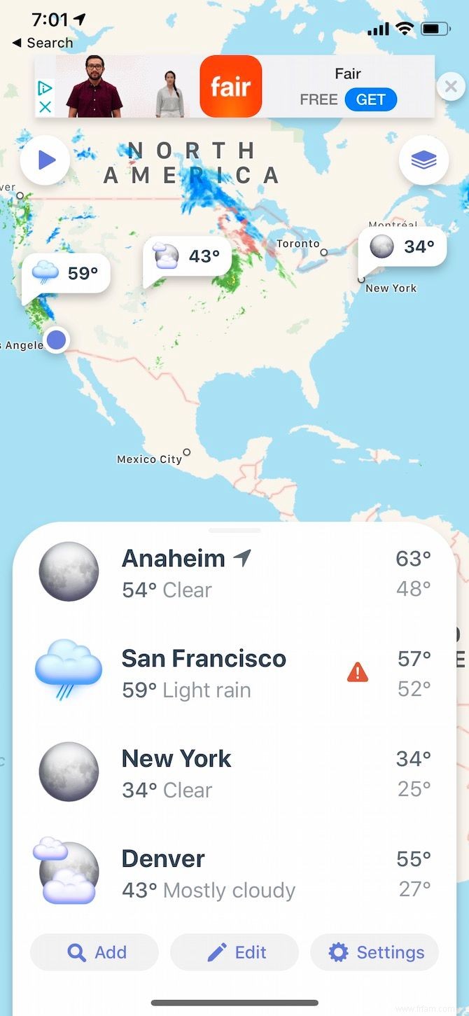 Les 7 meilleures applications météo pour iPhone 