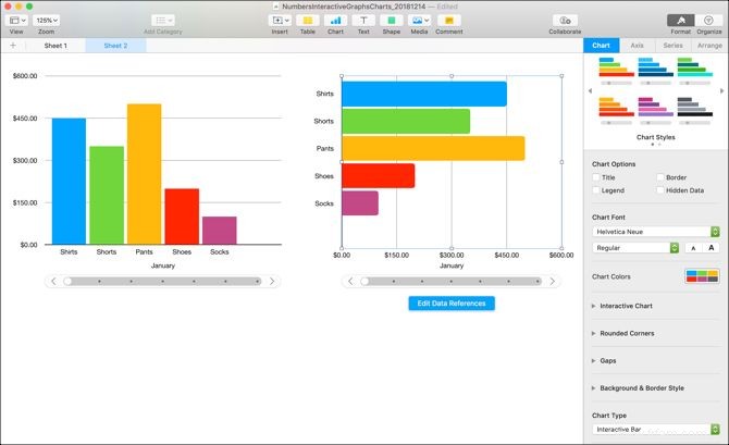 Comment créer des tableaux et des graphiques interactifs sur Mac à l aide de nombres 