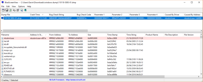 Comment résoudre les erreurs d écran bleu à l aide de WinDbg et BlueScreenView 