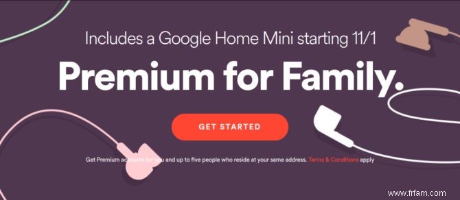 Les utilisateurs de la famille Spotify peuvent obtenir un Google Home Mini gratuit 