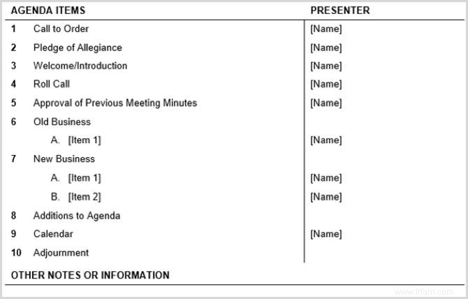 15 modèles d ordre du jour de réunion gratuits pour Microsoft Word 