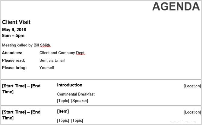 15 modèles d ordre du jour de réunion gratuits pour Microsoft Word 