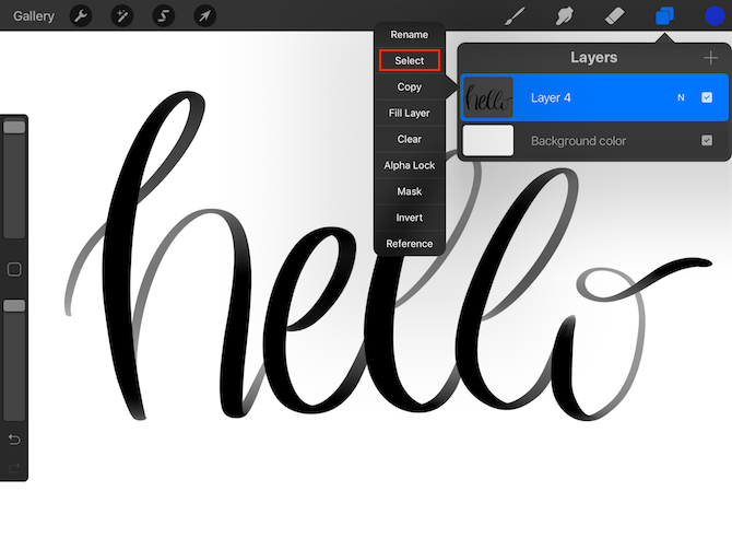 Comment remplir un texte de calligraphie avec des couleurs, des textures ou des photos dans Procreate 