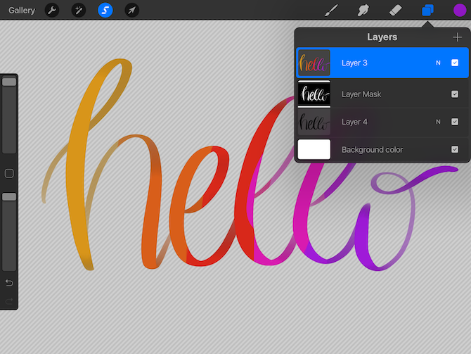 Comment remplir un texte de calligraphie avec des couleurs, des textures ou des photos dans Procreate 