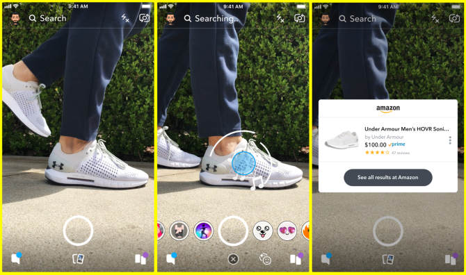 Vous pouvez maintenant rechercher Amazon en utilisant Snapchat 