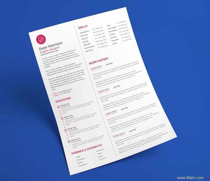 Trouvez le modèle de CV InDesign parfait pour mettre en valeur vos compétences 