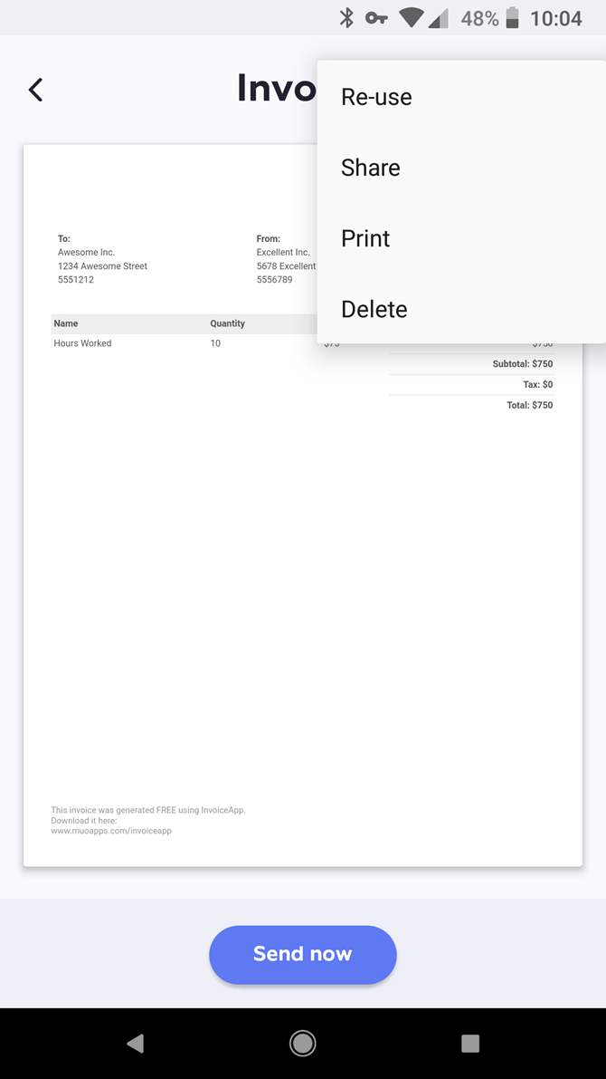 Invoice Mini rend la création de factures mobiles plus facile que jamais 