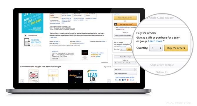 Comment acheter un livre Kindle comme cadeau pour plusieurs personnes 