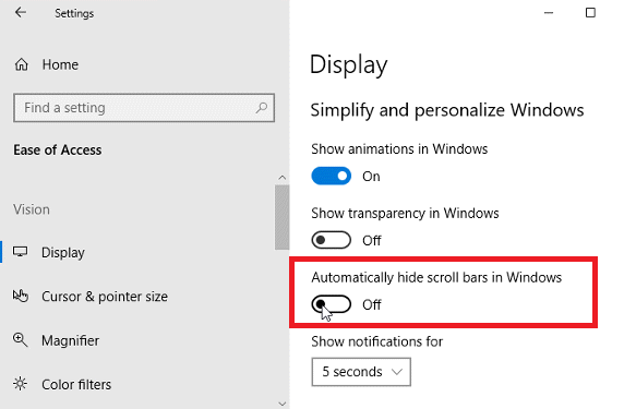 Comment toujours afficher les barres de défilement dans les applications du Windows Store 