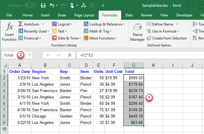 Comment travailler avec des plages nommées dans Microsoft Excel 