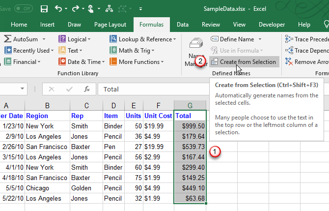 Comment travailler avec des plages nommées dans Microsoft Excel 