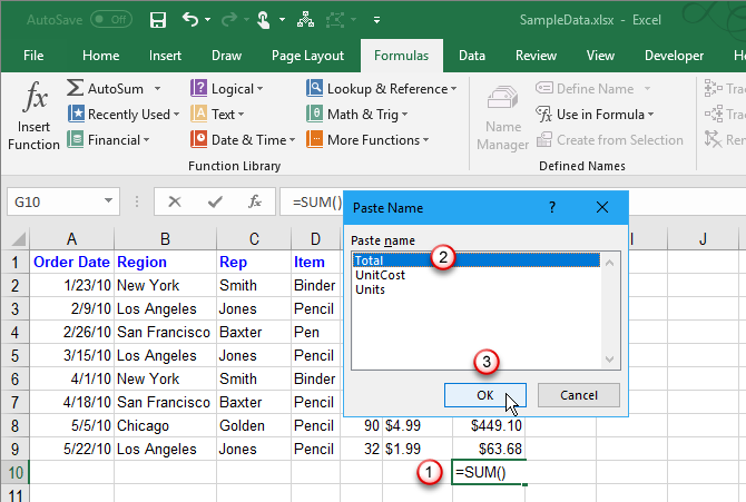 Comment travailler avec des plages nommées dans Microsoft Excel 