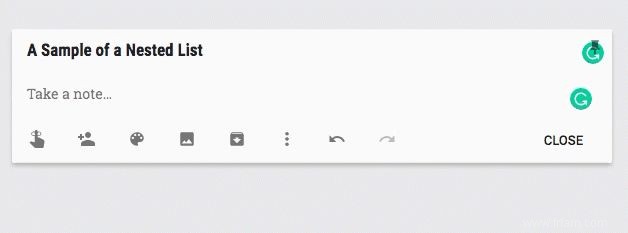 Comment créer une liste imbriquée dans Google Keep 