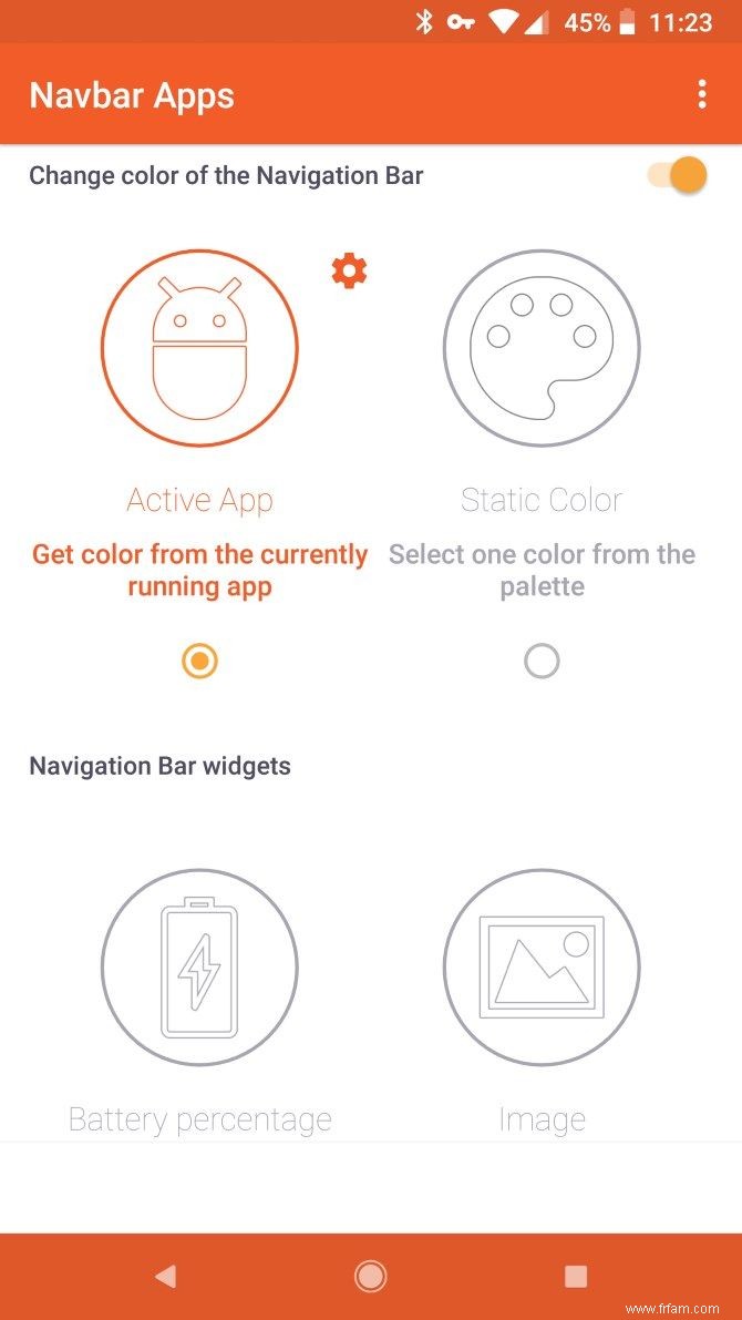 Comment obtenir une barre de navigation colorée sur Android sans root 