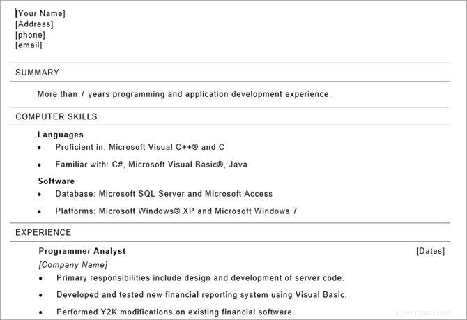 20 modèles de CV gratuits pour Word qui vous aideront à décrocher un emploi 