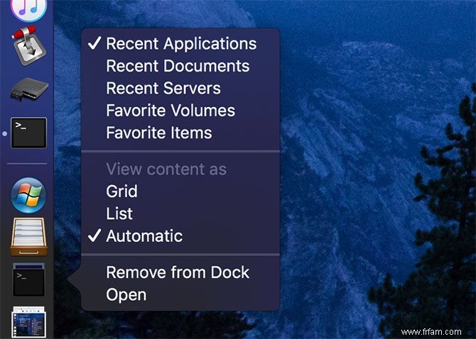 Comment ajouter un menu Démarrer ou une liste de documents récents à votre Dock Mac 