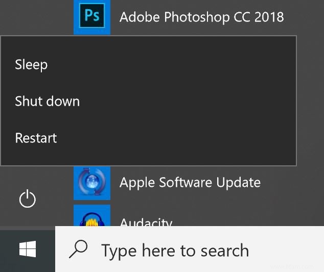 Comment ajouter Hibernate au menu Démarrer de Windows 10 