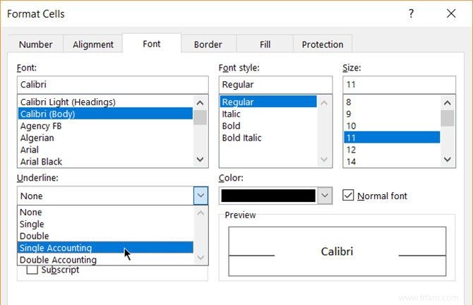 Comment utiliser les formats de soulignement cachés dans Excel 