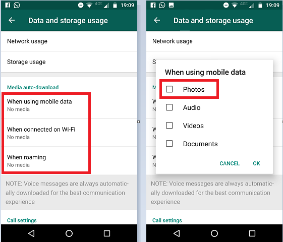 Comment arrêter de télécharger automatiquement des images sur WhatsApp 