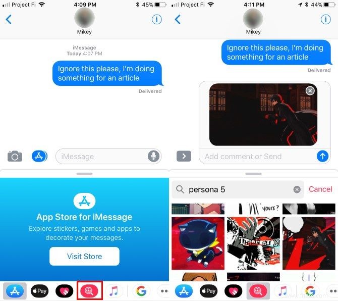 Comment envoyer des GIF dans les chats iMessage 