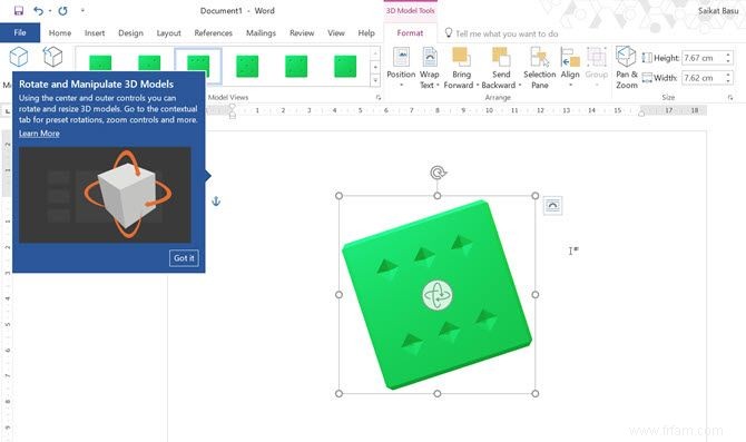 Comment ajouter des modèles 3D aux documents et présentations Microsoft Office 