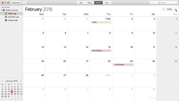 Créez un journal à puces sur votre Mac avec des rappels, un calendrier ou des notes 