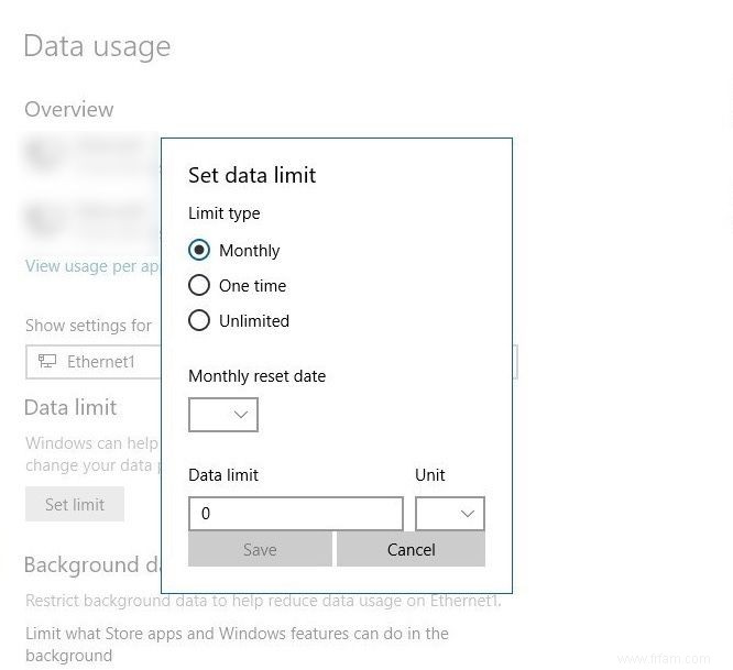 Comment définir des limites d utilisation des données dans Windows 